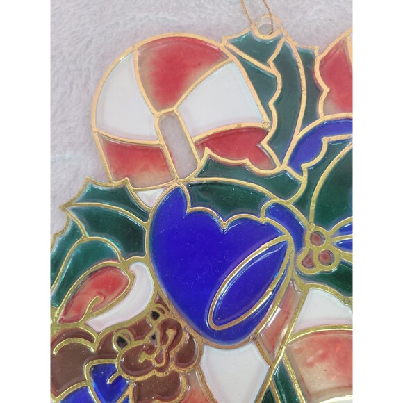 Vintage Crystalline Window Decor Stained Glass Look Plastic Christmas Decoration - Picture 4 of 11